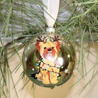 Стъклена коледна играчка Йорки