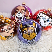 Стъклена коледна играчка - ПЕС Патрул