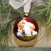Стъклена коледна играчка Рождество