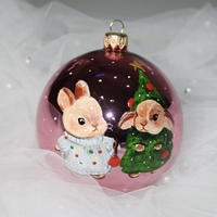 Стъклена играчка - Зайчета