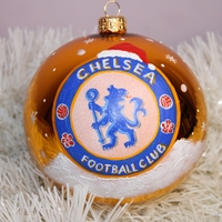 Стъклена коледна играчка с любим футболен отбор