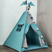 Едноцветна палатка - Тюркоаз и звезди