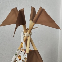 Детска палатка с дебело килимче на квадратчета - 