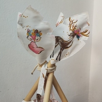 Детска палатка за момиче - Елени в гората в сиво