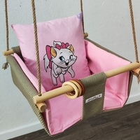 Бебешка стандартна люлка - Коте в розово 2