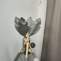 Едноцветна палатка в графитено сиво с дебело килимче  - Лисици в гората