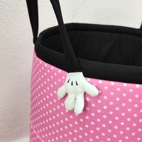 Персонализиран кош за играчки с име – Мини Маус в розово