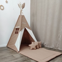 Едноцветна неутрална палатка с дълго килимче - 