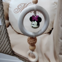 Бебешка люлка Мини Маус - екрю и бежово