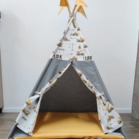 Едноцветна палатка за момче - На строежа