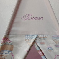 Едноцветна палатка в лилаво за момиче с дебело килимче - Въздушни балони и лила