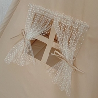 Едноцветна палатка в бежово за момиче с тънко килимче - 