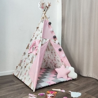 Детска палатка за момиче - Елени в гората в сиво