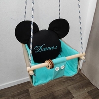 Бебешка люлка Мики Маус - мента и черно