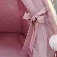 Едноцветна палатка за момиче с дебело килимче - Пепел от рози