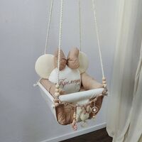 Луксозна бебешка люлка Мини Маус в екрю и бежово