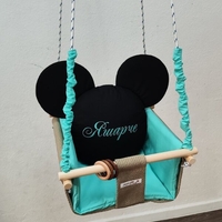 Бебешка люлка Мики Маус - мента и черно