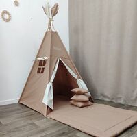 Едноцветна неутрална палатка с дълго килимче - 