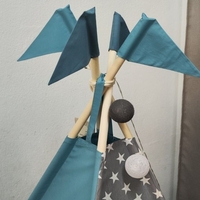 Едноцветна палатка - Тюркоаз и звезди