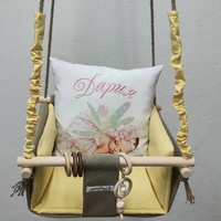 Бебешка люлка с принт на картинка - Фея в жълто