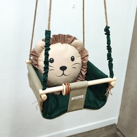 Бебешка люлка Джунгла - лъвче в тъмно зелено с кафява грива