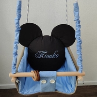 Бебешка люлка Мики Маус - синьо и черно