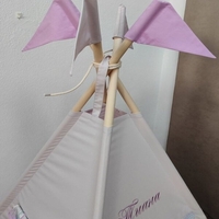 Едноцветна палатка в лилаво за момиче с дебело килимче - Въздушни балони и лила