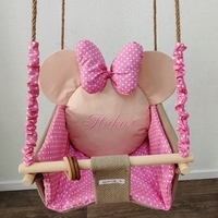 Бебешка люлка Мини Маус - розово и бежово