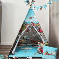 Детска палатка за момче, с дълго килимче - 