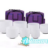 Кристални пеещи купи - комплект 432 Hz, 7 броя с транспортни чанти, безплатна доставка