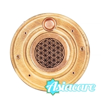 Цвете на живота - поставка за ароматни конуси и инсенс от мангово дърво и мед