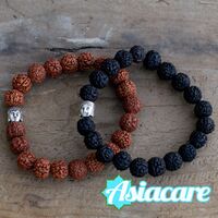 Буда мала - молитвена гривна от черни семена рудракша