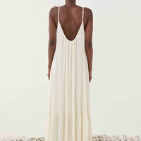 Cream Maxi Dress with Thin Straps