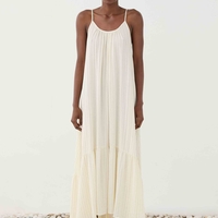 Cream Maxi Dress with Thin Straps