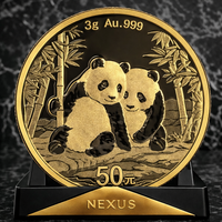 Златна монета Chinese Gold Panda 3 г (1/10 унция) 2025