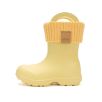 Детски каучукови ботуши за дъжд и сняг с подвижен чорап DD Step Жълти