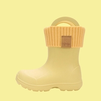 Детски каучукови ботуши за дъжд и сняг с подвижен чорап DD Step Жълти