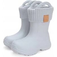 Детски каучукови ботуши за дъжд и сняг с подвижен чорап DD Step Сиви