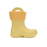Детски каучукови ботуши за дъжд и сняг с подвижен чорап DD Step Жълти