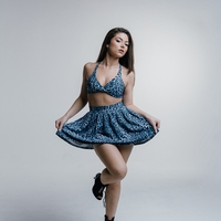 Синя спортна пола леопард - BLUE OBSESSION