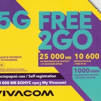 Предплатен пакет Виваком FREE2GO Регистрирай сам Сим карта