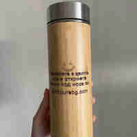 БАМБУКОВ ТЕРМОС 450МЛ с подарък Инфузер за чай