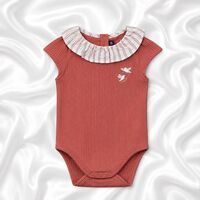 Боди от рипсен памук с мотив на птички