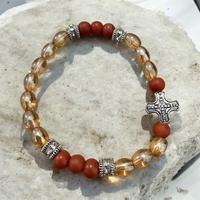 Православна гривна с кръст ПАНТАНАССА – топли камъни и духовна закрила