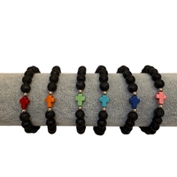 Гривна от вулканичен камък с цветен кръст