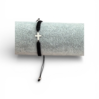 Православна гривна с кръст – черен регулируем шнур