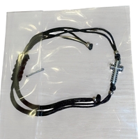 Сребърна гривна 925 с кръст и регулируема връзка