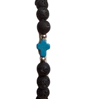 Православна гривна от вулканичен камък с кръст