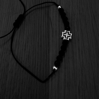 Православна гривна от вулканичен камък с кръст – черна