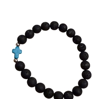 Православна гривна от вулканичен камък с кръст